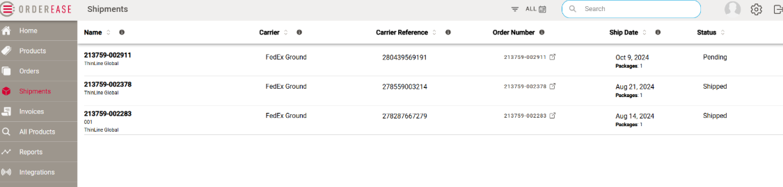 Tracking information now visible - OrderEase